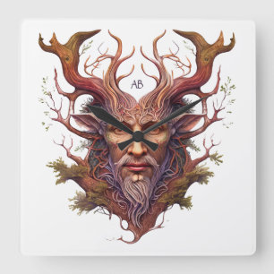 Reloj Cuadrado Crea tu propio Faux Bois de madera tallada en 3D F