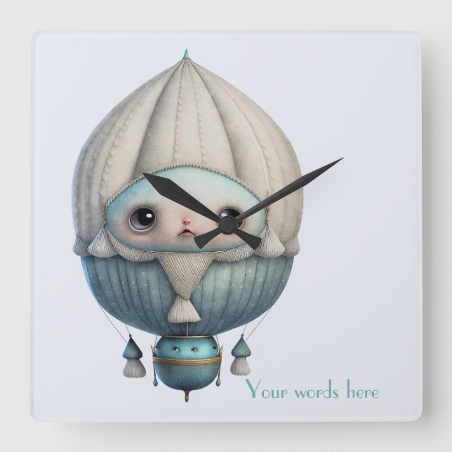 Reloj Cuadrado Crea tu propio globo aerostático Steampunk adorabl (Anverso)