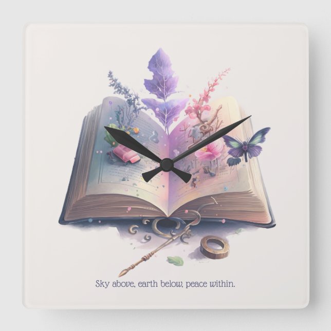 Reloj Cuadrado Crea tu propio libro de hechizos de cocina (Anverso)
