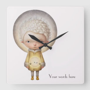 Reloj Cuadrado Crea Tu Propio Niño Luna Adorable