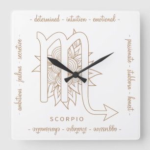 Reloj Cuadrado Crea tu propio oro elegante y escorpión blanco