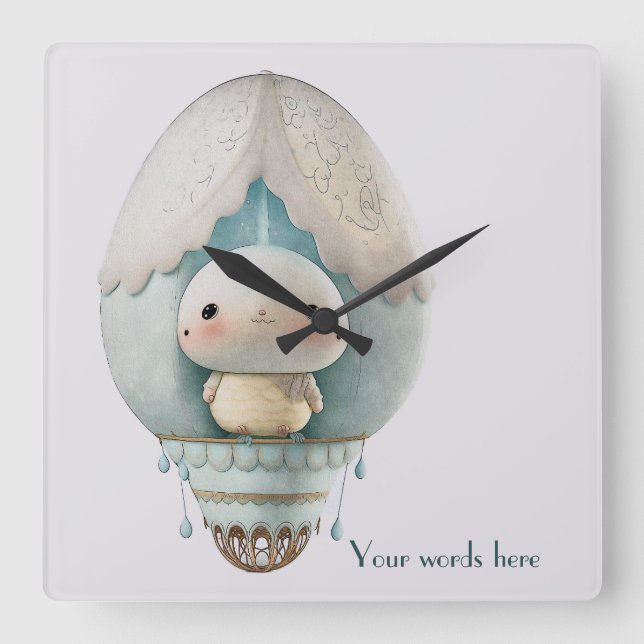 Reloj Cuadrado Crea Tu Propio Paseo de Pájaro en Globo Aerostátic (Anverso)