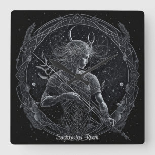 Reloj Cuadrado Crea tu propio Sagittarius De Astrología Mística