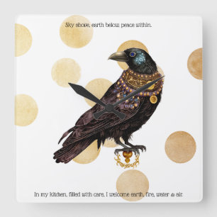 Reloj Cuadrado Crea tu propio Steampunk Raven victoriano