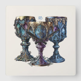 Reloj Cuadrado Crea tus propias calidades azules con relieve dora