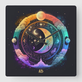 Reloj Cuadrado Crea tus propias lunas mágicas de arcoiris