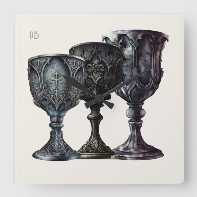 Reloj Cuadrado Crea tus propios aguijones negros góticos (Anverso)