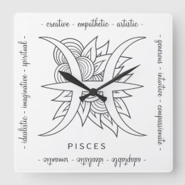 Reloj Cuadrado Crea tus propios y elegantes pinzas negras y blanc