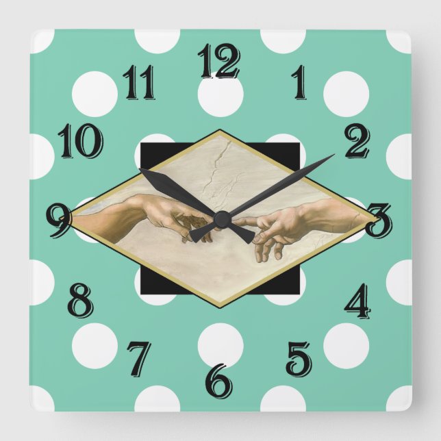Reloj Cuadrado Creación de puntos de Adam Polka (Anverso)