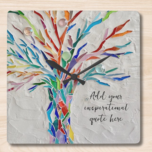 Reloj Cuadrado Crear su propia cotización Inspiradora (Subido por el creador)