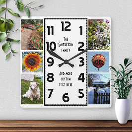 Reloj Cuadrado Crear su propio Collage de fotos Deco 6