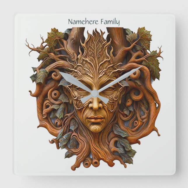 Reloj Cuadrado Crear su propio Dryad de arce (Anverso)