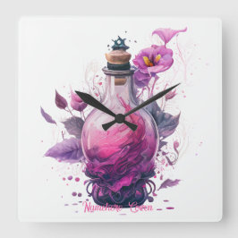 Reloj Cuadrado Crear su propio frasco de poción floral