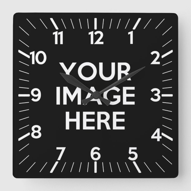 Reloj Cuadrado Crear su propio Personalizado (Anverso)