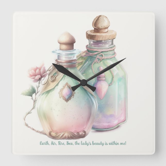 Reloj Cuadrado Crear sus propias botellas Perfume (Anverso)