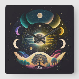 Reloj Cuadrado Crear sus propias ondas místicas sónicas de la lun