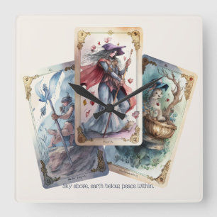 Reloj Cuadrado Crear sus propias tres tarjetas Tarot