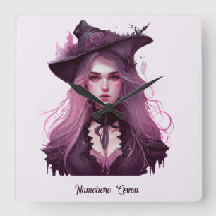 Reloj Cuadrado Crear tu propia bruja morada oscura