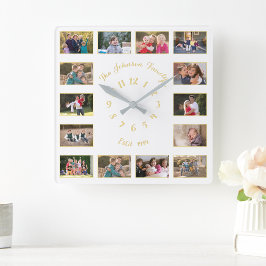 Reloj Cuadrado Crear un collage de fotos familiares personalizado