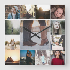 Reloj Cuadrado Crear una plantilla de Collage de fotos Personaliz