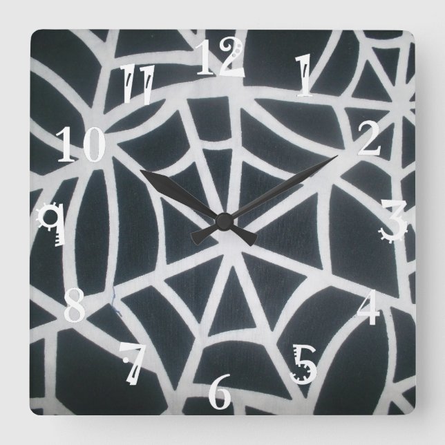 Reloj Cuadrado Create your own Beautiful Lovely White and Black (Anverso)