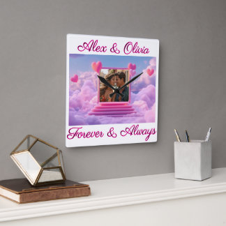 Reloj Cuadrado Create Your Own Romantic Heart Photo Template