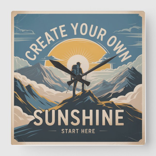 Reloj Cuadrado Create Your Own Sunshine (Anverso)
