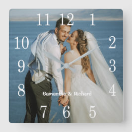 Reloj Cuadrado Create Your Own Wedding Photo Personalized Name