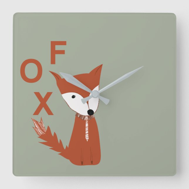 Reloj Cuadrado Creatura de Fox Woodland (Anverso)