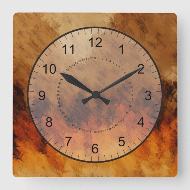 Reloj Cuadrado Crepúsculo del otoño (Anverso)