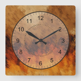 Reloj Cuadrado Crepúsculo del otoño