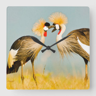 Reloj Cuadrado Crested Herons