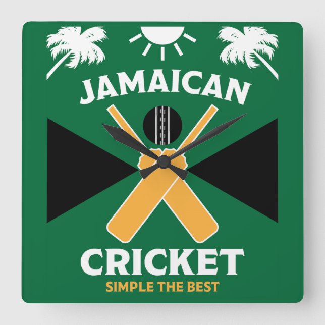 Reloj Cuadrado Cricket de Jamaica (Anverso)