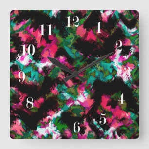 Reloj Cuadrado Crimen abstracto negro