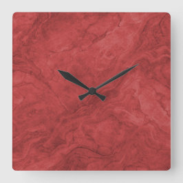 Reloj Cuadrado Crimson Faux Marble Minimalista