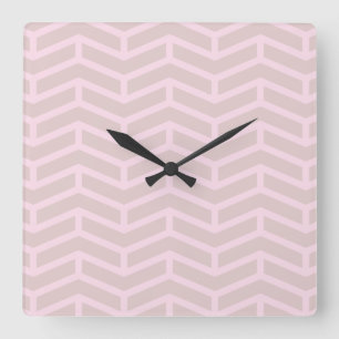 Reloj Cuadrado Crisp Sharp Flechas opuestas Chevron Pink Neutral