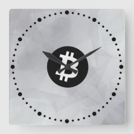 Reloj Cuadrado Cristal blanco de Bitcoin