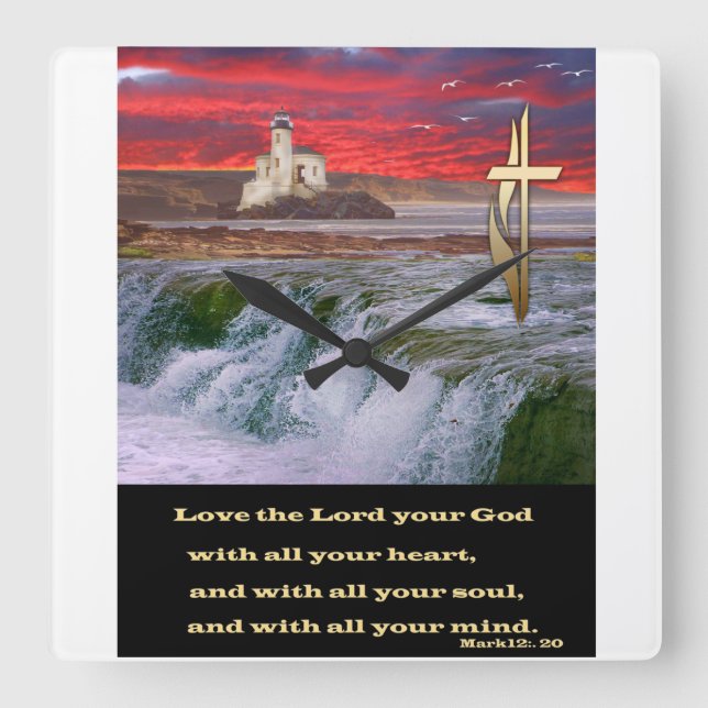 Reloj Cuadrado cristiano (Anverso)