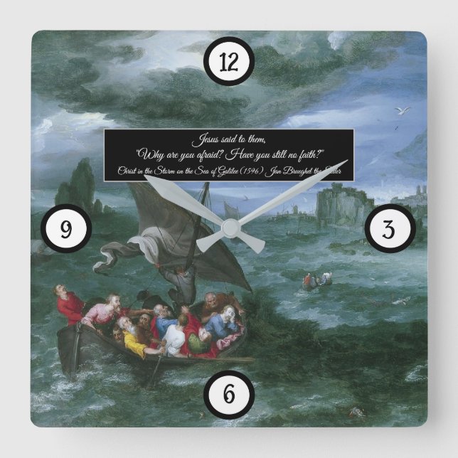 Reloj Cuadrado Cristo en la tormenta (Anverso)
