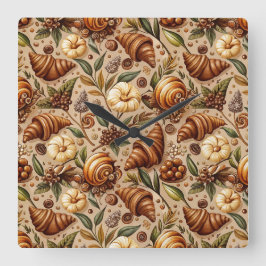 Reloj Cuadrado Croissants Codiciosos