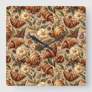 Reloj Cuadrado Croissants Codiciosos 