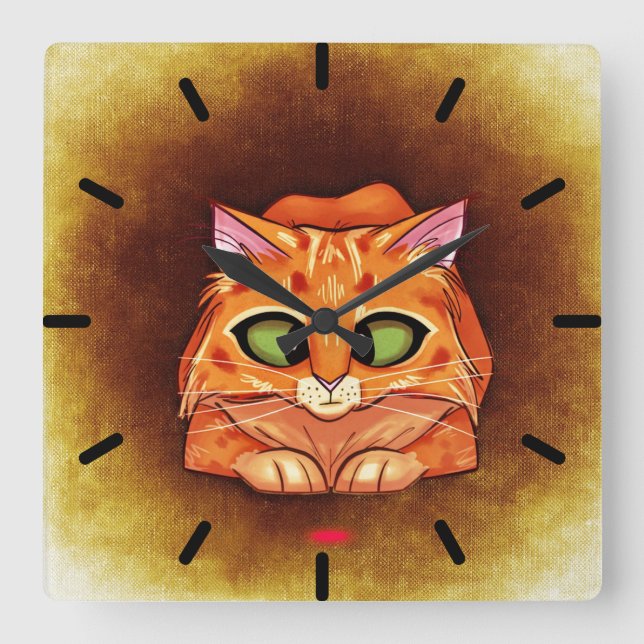 Reloj Cuadrado Cross Eyed Bonito Kitty (Anverso)