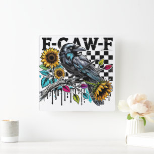 Reloj Cuadrado Crow Raven F-CAW-F Funny Halloween