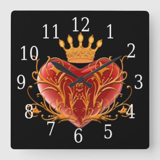 Reloj Cuadrado Crown Filigree Heart Square Clock
