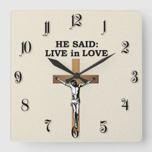 Reloj Cuadrado Crucifix