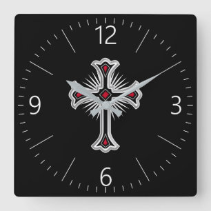 Reloj Cuadrado Cruz cristiana