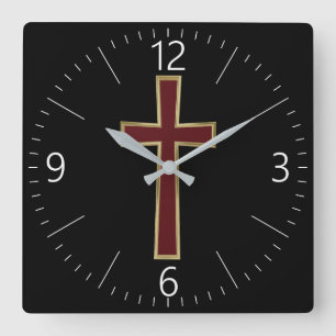 Reloj Cuadrado Cruz cristiana