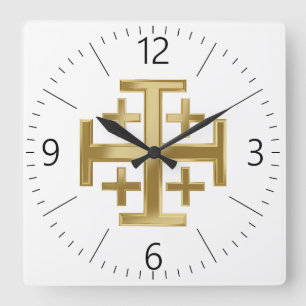 Reloj Cuadrado Cruz cristiana