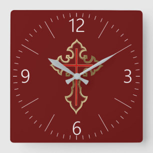 Reloj Cuadrado Cruz cristiana