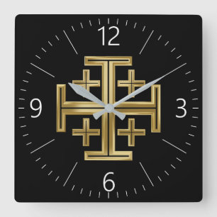 Reloj Cuadrado Cruz cristiana